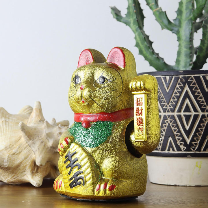Superfreak Glückskatze - Maneki-Neko - Winkekatze aus Keramik - 22 cm - Gold, 22 cm
