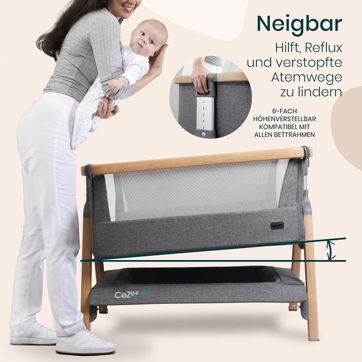 Tutti Bambini CoZee® Air Nachttisch-Wippe mit atmungsaktivem Fenster, Reisetasche und einfach zu Fal