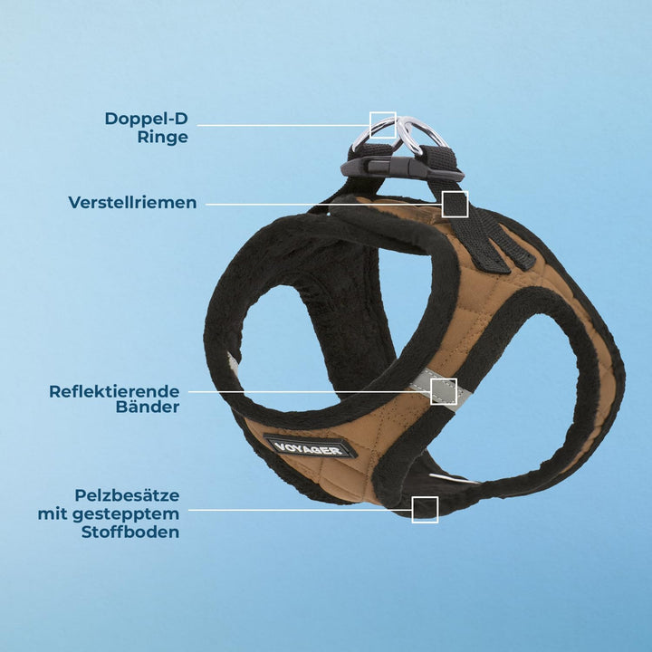 Voyager Step-In Plüsch Hundegeschirr, weicher Plüsch, Step In Vest Geschirr für kleine und mittelgro