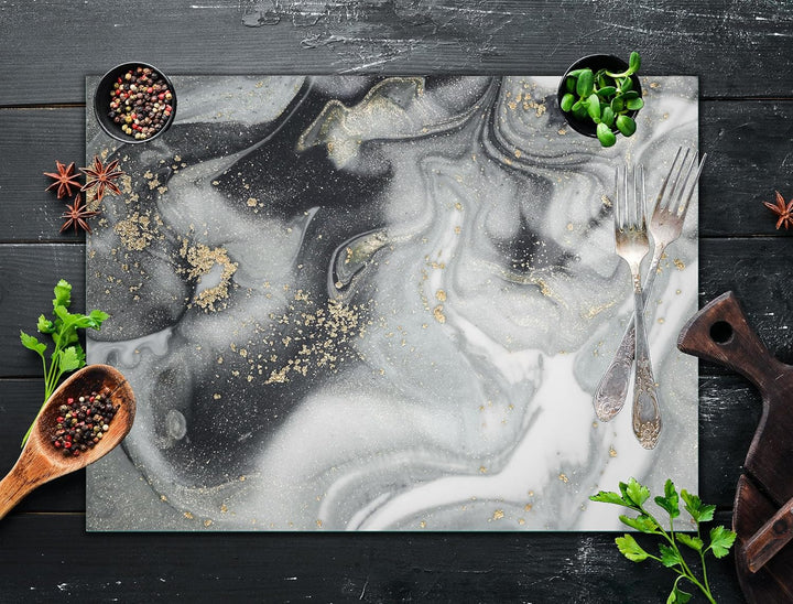 TMK ArtDeko Herdabdeckplatte 70x52 cm 1-teilig Ceranfeldabdeckung Induktion Herdschutz Spritzschutz