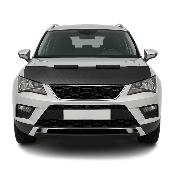 OMAC Haubenbra Steinschlagschutz Bonnet Bra kompatibel mit Seat Ateca 2016-2020 Carbon Halb Schwarz,