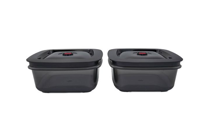 BORA Vakuumierboxen Set, 2 x 1 Liter, für Lebensmittel, Vakuumierbehälter, für BORA QVAC Vakuumierge