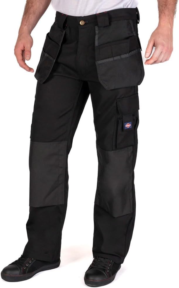 Lee Cooper Herren Multi & Holster Pocket Kneepad Arbeitssicherheitshose Cargohose, Schwarz, 38" Tail
