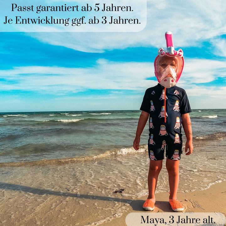 Khroom CO2 sichere Schnorchelmaske für Kinder ab 3 Jahren | geprüft* durch TÜV Rheinland | Vollgesic