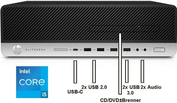 HP i5 EliteDesk Silent Mini-PC Business Office Multimedia Computer mit 3 Jahren Garantie! - Intel Co