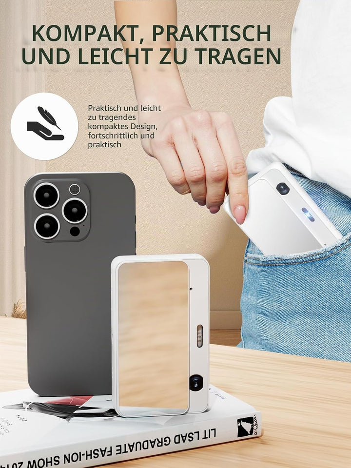 MUTRAIN Slide Open Digital Point and Shoot Kamera mit Spiegel, 1080P Fotografie Praxis, White, X10,