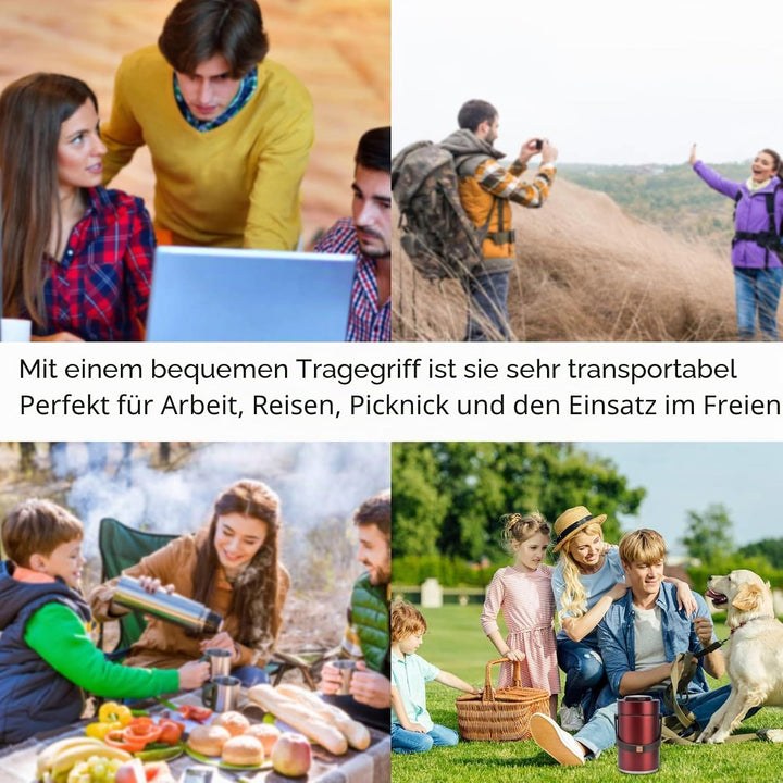 2.3L Edelstahl Isolierbare Lunchbox 3 Schichten Vakuum Isolierter Lebensmittelbehälter Auslaufsicher