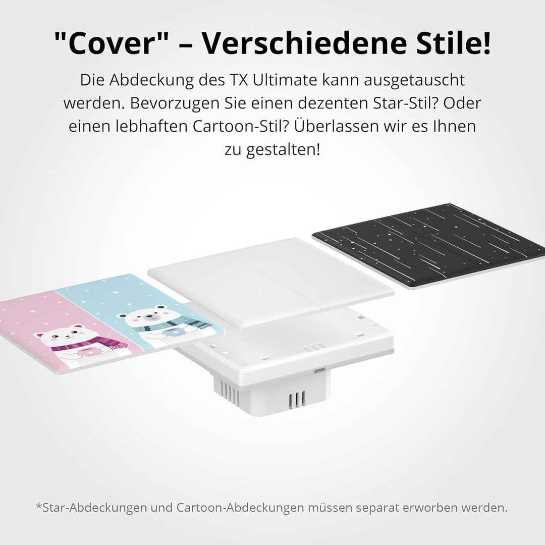 SONOFF T5 2 Gang WiFi Smart Touch Lichtschalter, 2 Wege Wireless Wandlichtschalter, Full Touch Schal