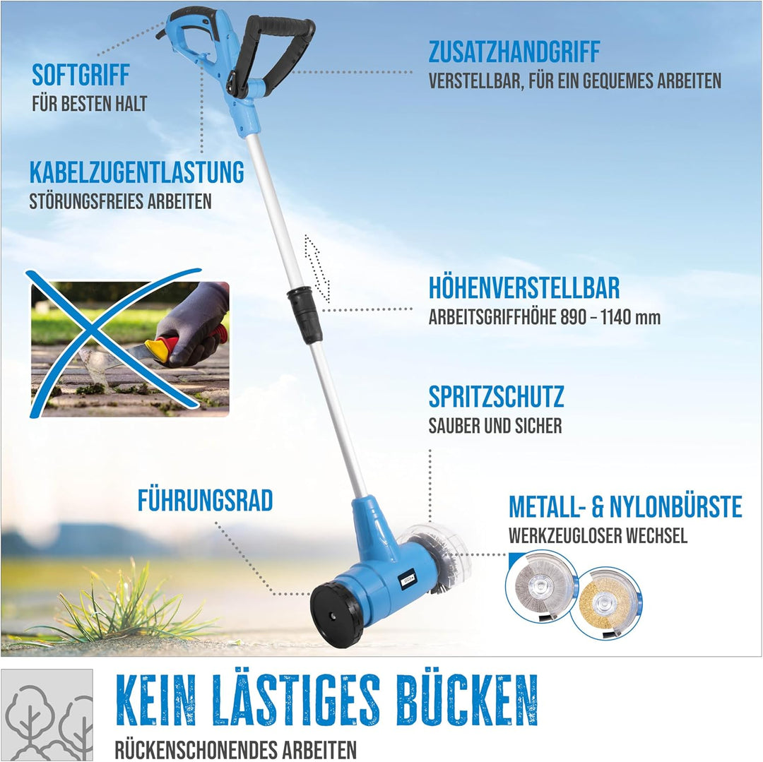 Güde Fugenreiniger GFR 401 (230 V, 400 W, 1800 1/min Motordrehzahl, 89-114 cm Arbeitsgriffhöhe, Soft