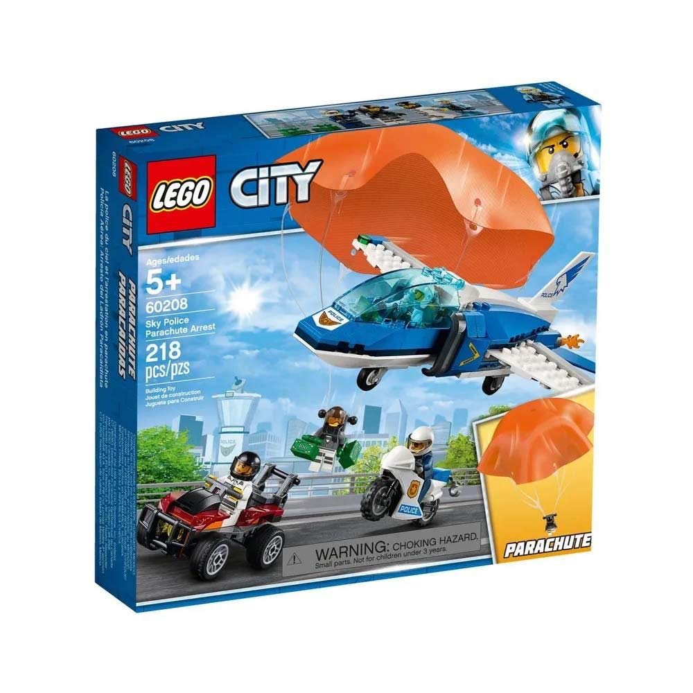 City Lego Sky Police Jet Fallschirm Verhaftung 60208 Bauset, Neu 2019 (218 Teile)
