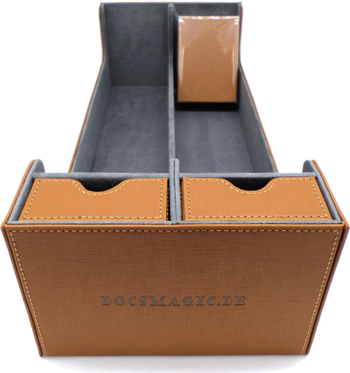 docsmagic.de Premium 2-Row Trading Card Storage Box Gold + Trays & Divider - MTG PKM YGO - Aufbewahr