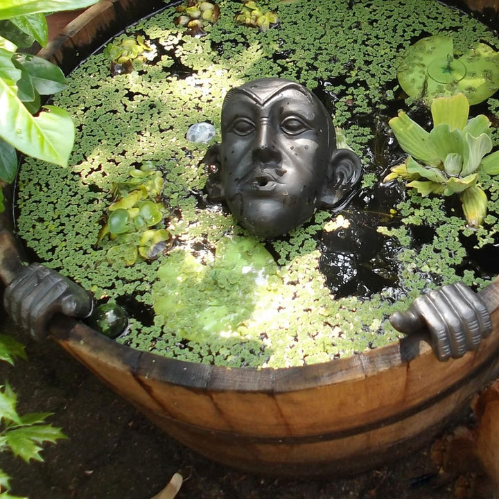 Wasserspeier Gargoyle für Miniteich mit Pumpe 230 Volt braun - Gold als Wasserspiel für die Gartende