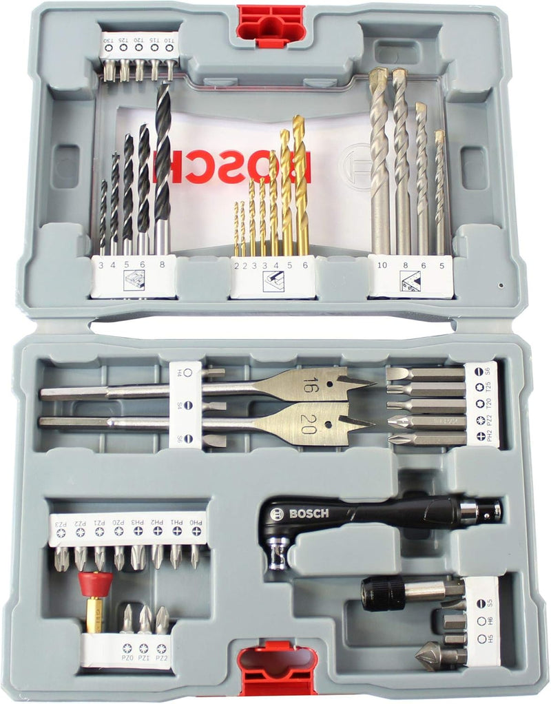 Bosch Professional 49tlg. Bits und Bohrer Premium X-Line Set (Betonbohrer, Fliesenbohrer, Universalh