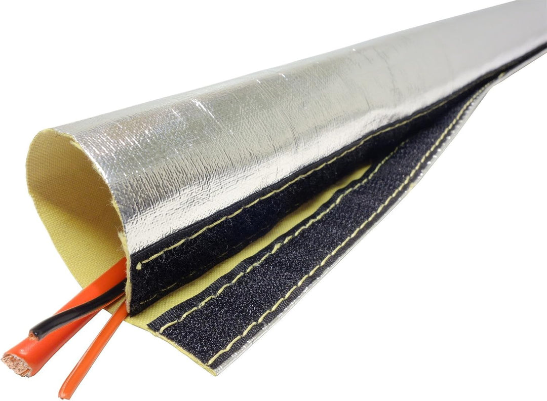 1m Alu-Kevlar Hitzeschutzschlauch ID 15mm *** Klettverschluss Heat Sleeve Kälteschutzschlauch, ID 15