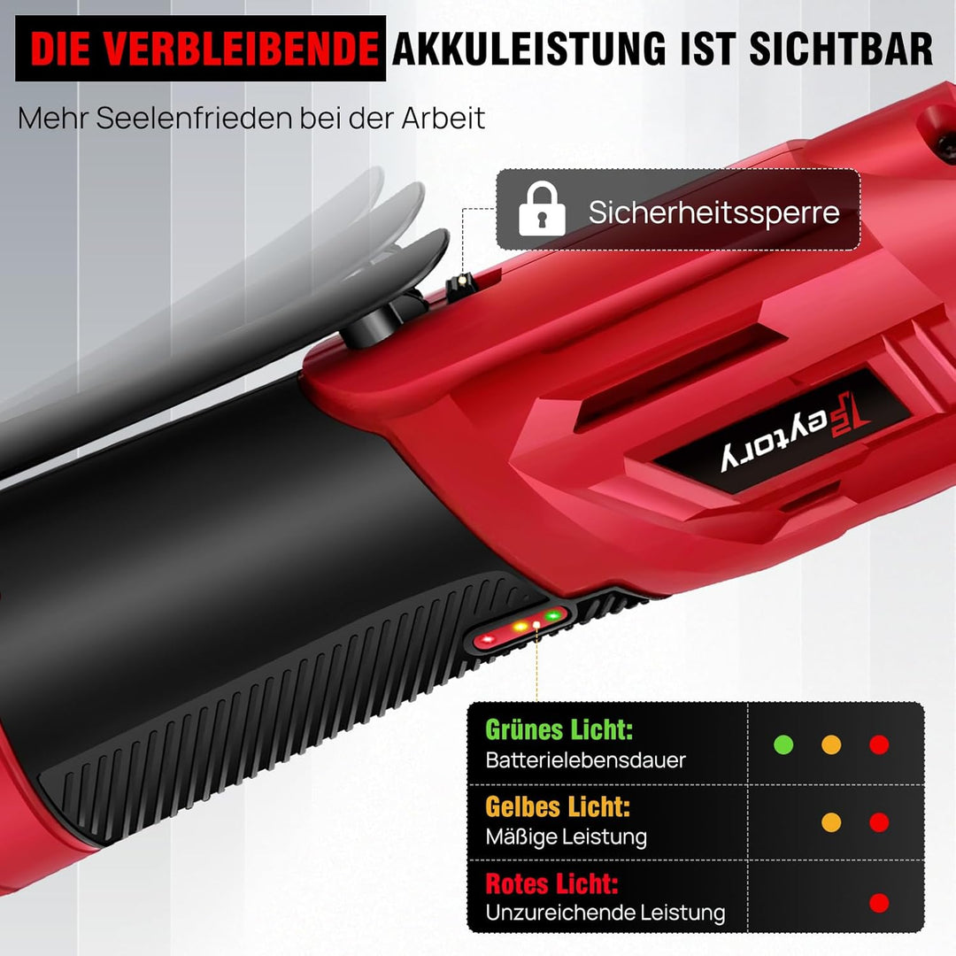 12V Akku Ratschenschlüsse 3/8 Zoll, 40Nm Elektrischer Ratschenschlüssel 2 x 1500mAh Akku, 7 Steckdos