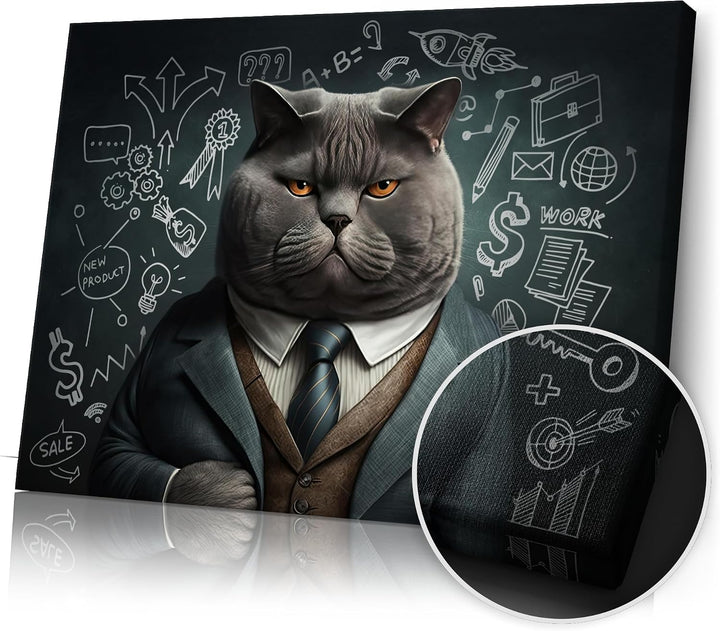 Artmazing | Katze Bild Professor | Bilder Katze Modern | S-Art Bilder | Katzenbilder Modern | Modern