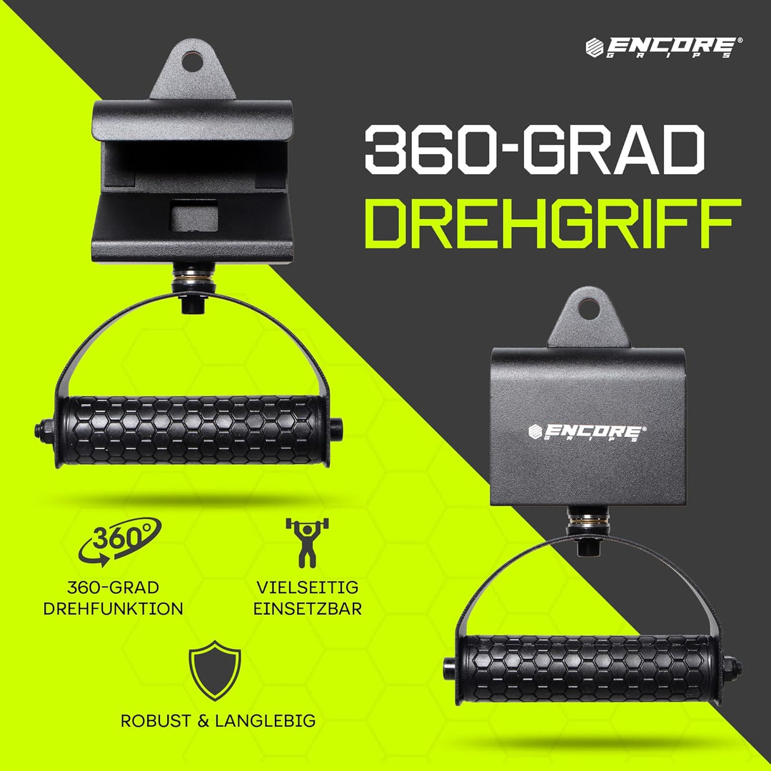 360° drehbare Klimmzuggriffe – Gelenkschonende Pull-Up & Kabelzug Griffe für natürliche Bewegung & b