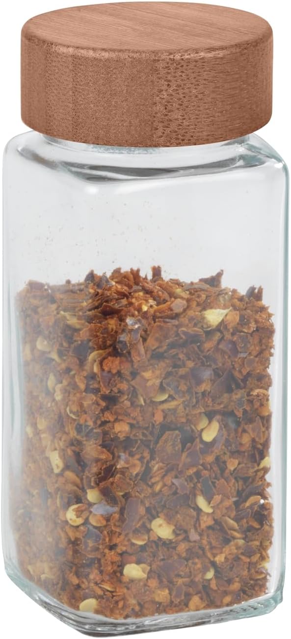 WENKO Gewürzstreuer Mod. Anni Glas-Gewürzstreuer 12er Set mit FSC Bambus Deckel für nachhaltige Küch