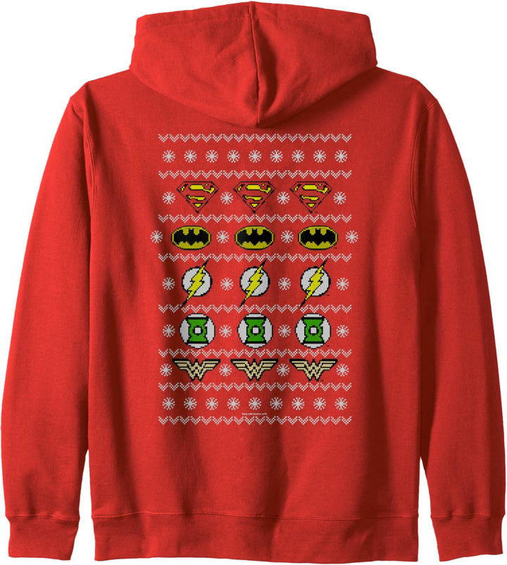 Justice League Justice Shields Christmas Sweater Weihnachten Kapuzenjacke