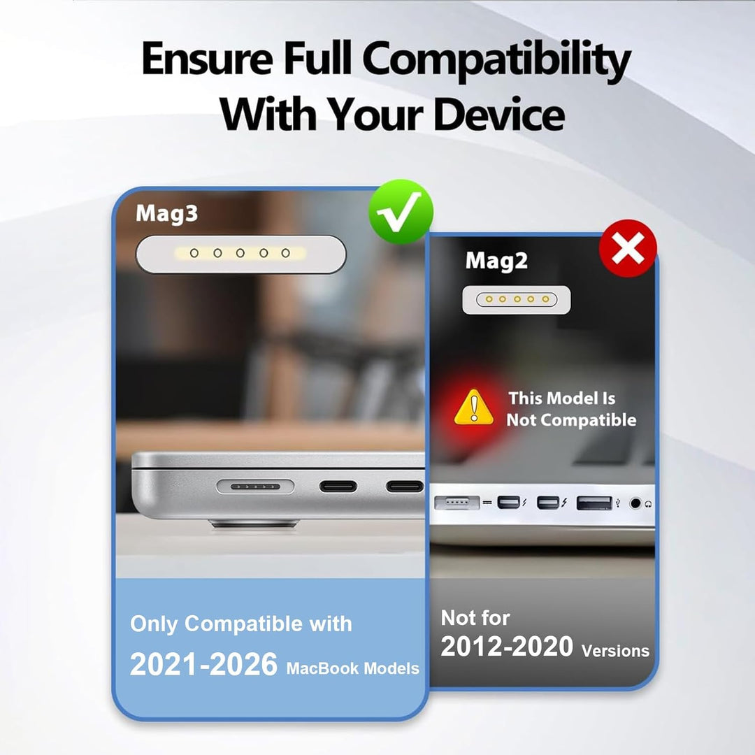Ladekabel Mac Book Pro Air,96W USB-C auf Magnetic 3 MacBook Ladegerät Netzteil fur M5 M4 M3 M2 M1 Pr