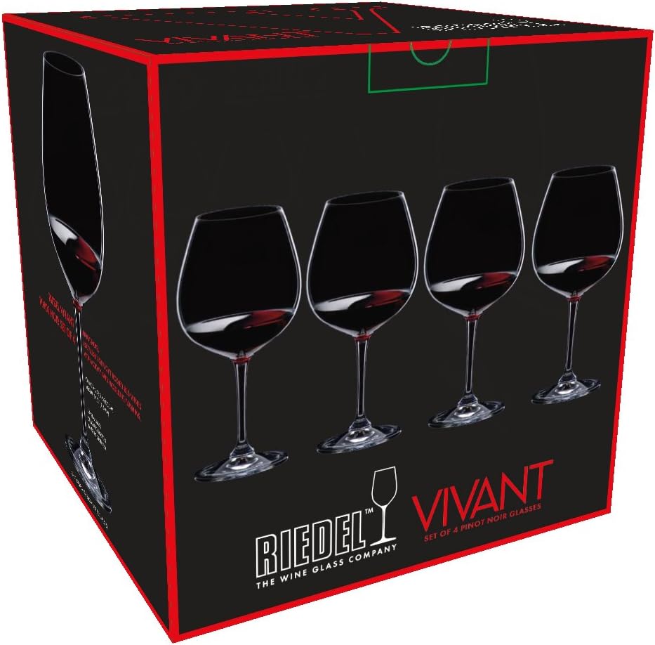 Riedel Vivant Pinot Noir Weinglas, transparent, 4 Stück