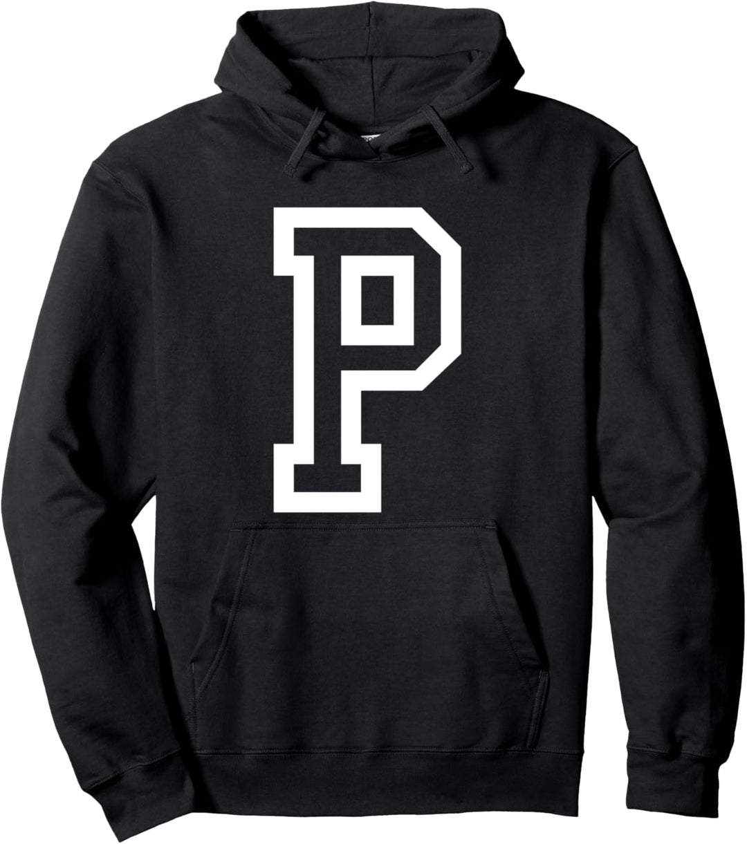Buchstabe P fett umriss in weiss gross Pullover Hoodie