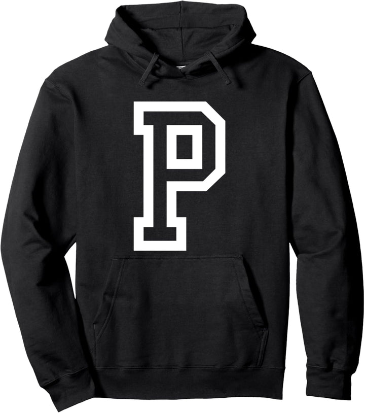 Buchstabe P fett umriss in weiss gross Pullover Hoodie