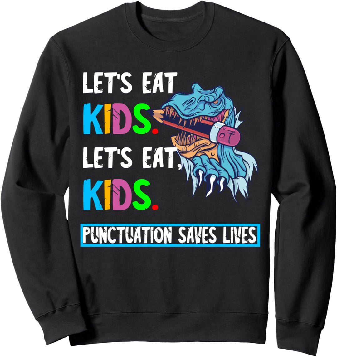 Grammatik T-Rex Englisch Unterricht Dino Schule Schüler Sweatshirt