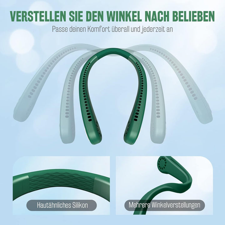 Tragbarer Nackenventilator USB mit 360° Luftstrom, Blattloser Halsventilatoren, Ventilator Zum Umhän