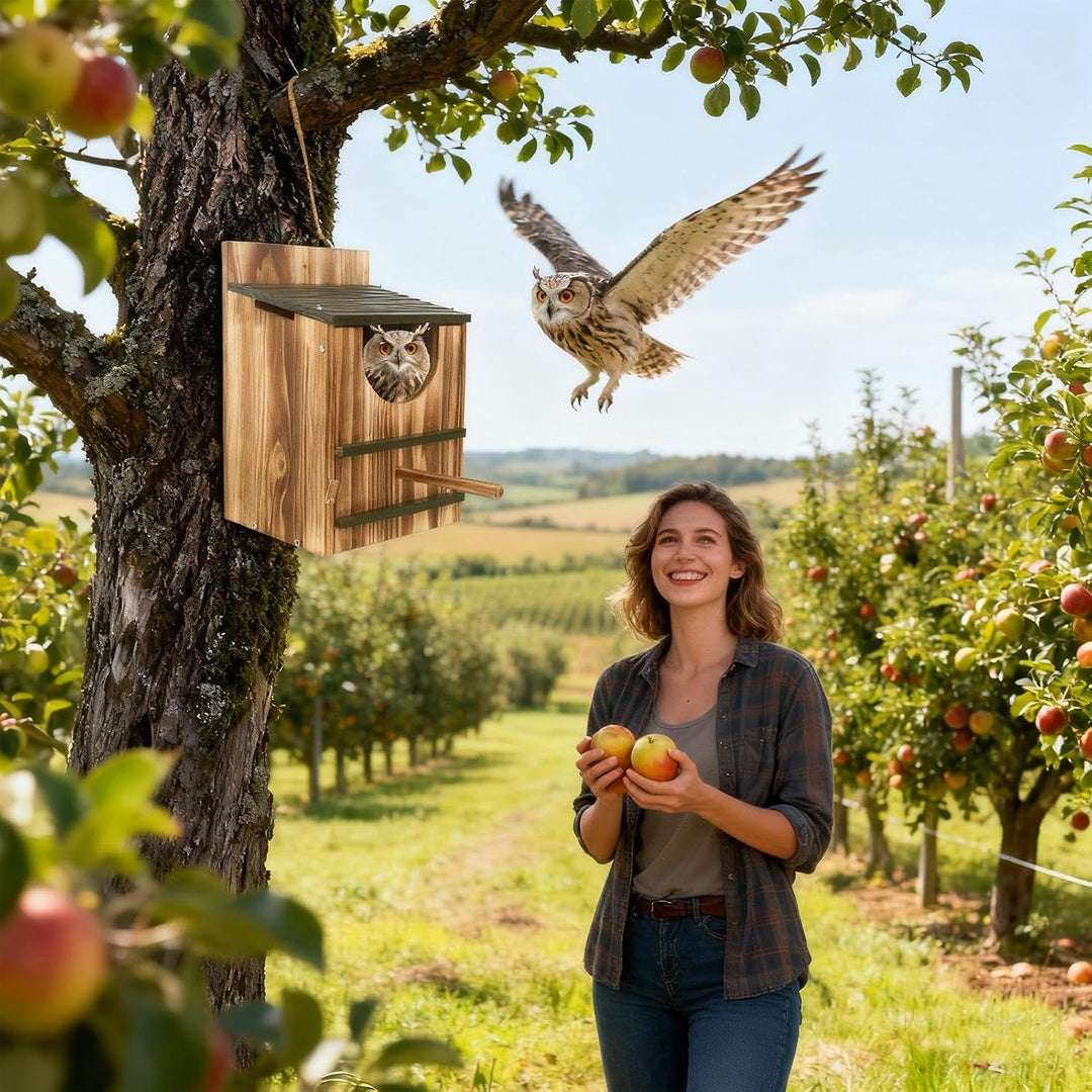Eulen Nistkasten Rustikaler Unterschlupf aus Holz