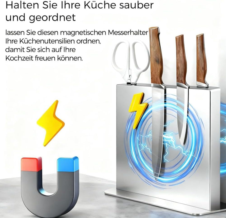 Magnetisches Messerhalter, Edelstahl-Magnetmesserblock-zweiseitige starke Magnetmesserleiste als Sta