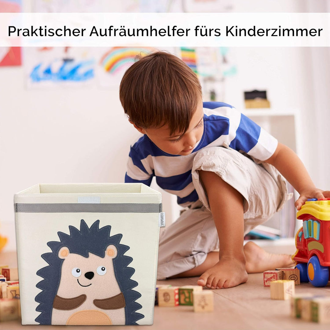 GLÜCKSWOLKE Kinder Aufbewahrungsbox - 15 Motive I Spielzeugkiste mit Deckel für Kinderzimmer I Spiel