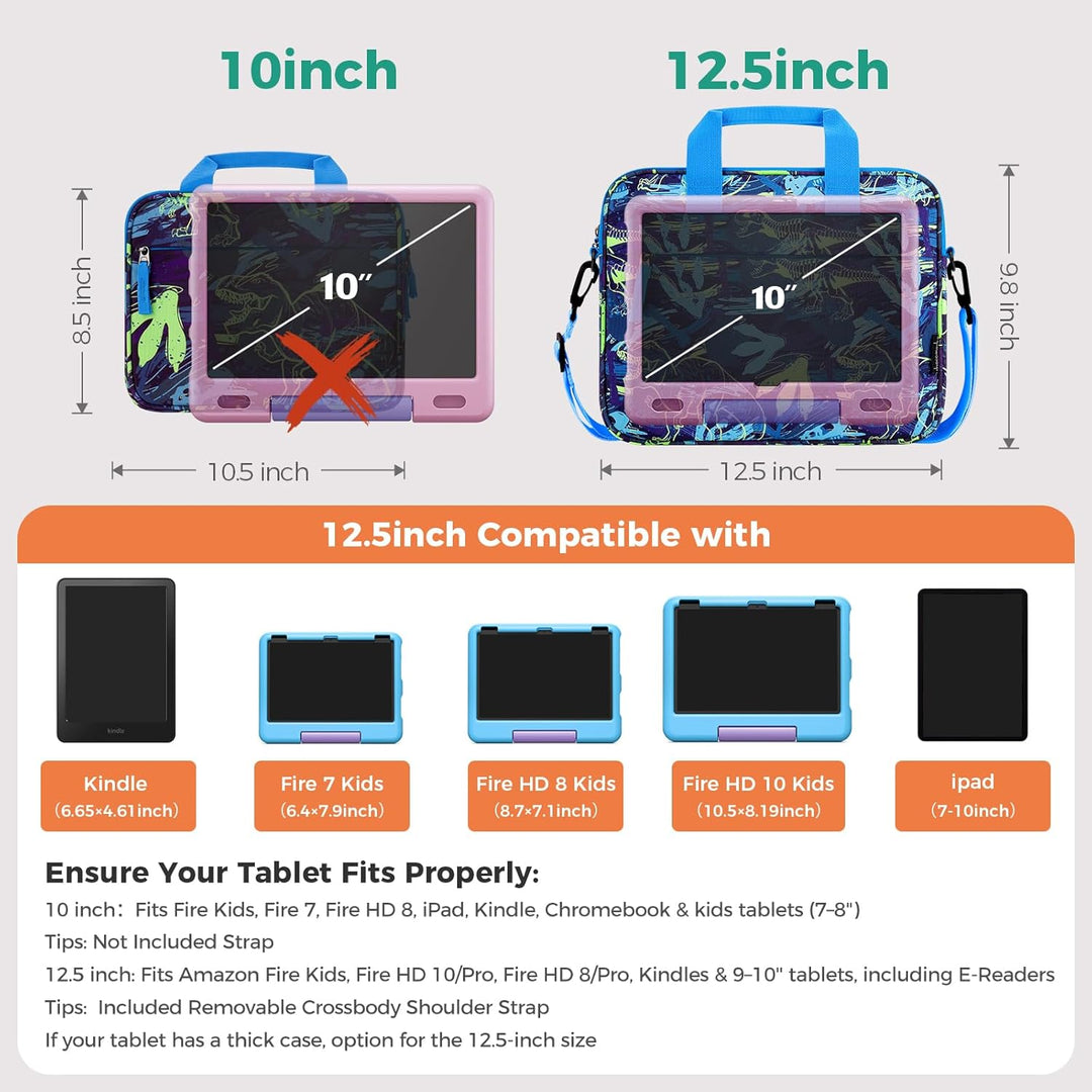 Choco Mocha 12.5 Zoll Kinder Tablet Tasche, Tablet Tasche Hülle für Fire HD 10 8, Fire 10 8 iPad, Ki