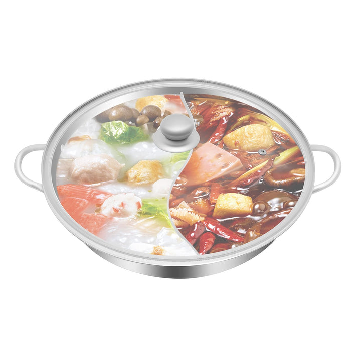 34cm Electric Hot Pot, Elektrisch Hotpot Topf Elektrogrill, Mandarin Duck Herd Edelstahl Dual-Hot Sh