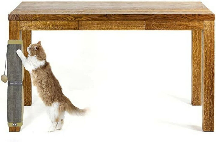 United Pets Cat Scratcher, Kratzbaum für Katzen, Kratzmatte, Schutz für Tisch, Grau, aus Sisal - Ein