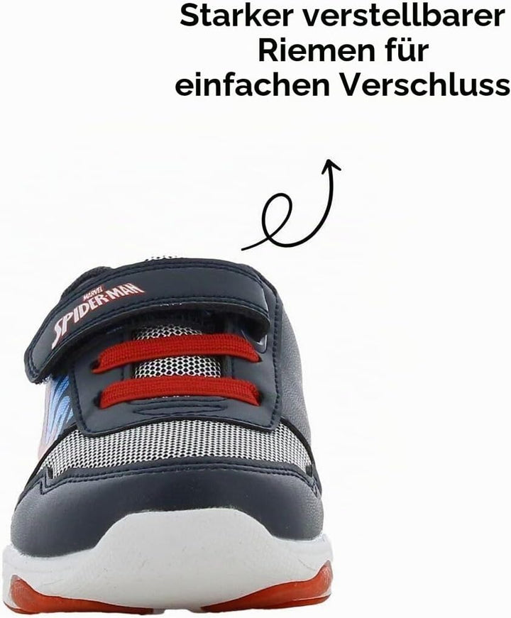 Spiderman Blinkschuhe Jungen von 2 bis 8 Jahre, Niedriger Leuchtschuhe mit Licht für Kinder, Lustige