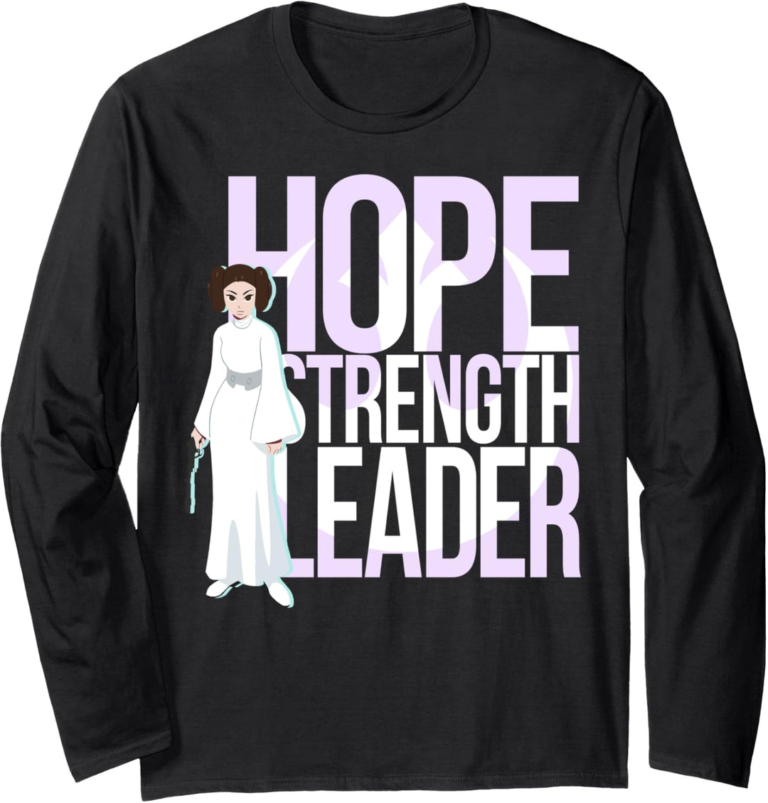 Star Wars Princess Leia Is A Leader Text Langarmshirt
