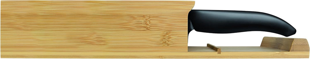 KYOCERA Bamboo Block mit 4 GEN Black Messern Messerblock, Bambusholz, Keramik, Kunststoff, Bambus Ho