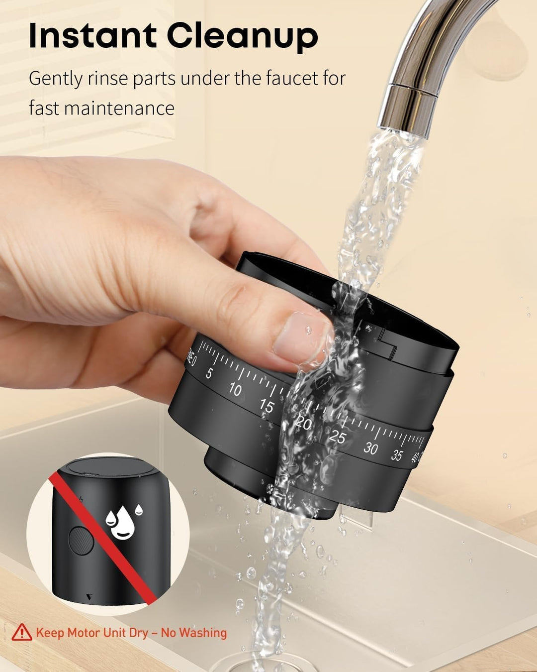 Pawfly Wiederaufladbare Kaffeemühle 40 stufig Keramikkegelmahlwerk mit Auto-Stop & Reinigungsbürste
