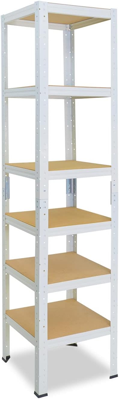 shelfplaza® 200x30x30cm Home Schwerlastregal weiss/Metallregal mit 6 Böden/Kellerregal Metall, Garag