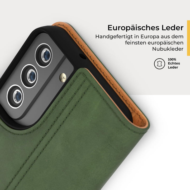 Snakehive Galaxy S22 Plus 5G Hülle Leder | Stylische Handyhülle mit Kartenhalter & Standfuss | Handy