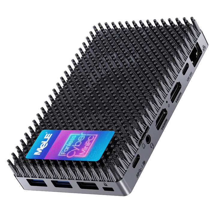 MeLE Mini-PC ohne Lüfter, Cyber X1 N150, 16 GB RAM, 512 GB SSD, USB-C voll funktionsfähig mit USB PD