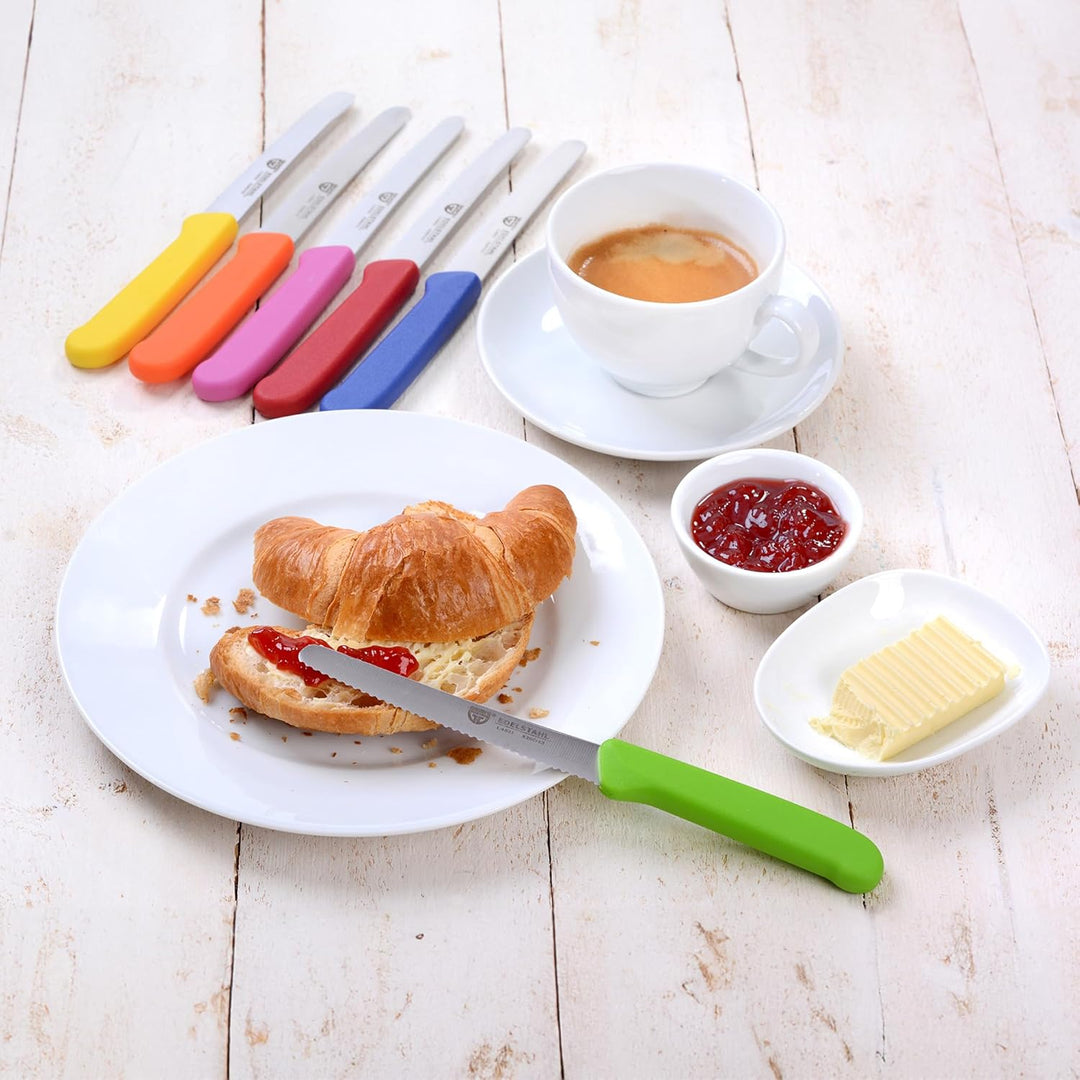 GRÄWE Magnet-Messerhalter Bambus mit Brötchenmessern bunt Bunt 6er Messerset inkl. Messerblock, Bunt