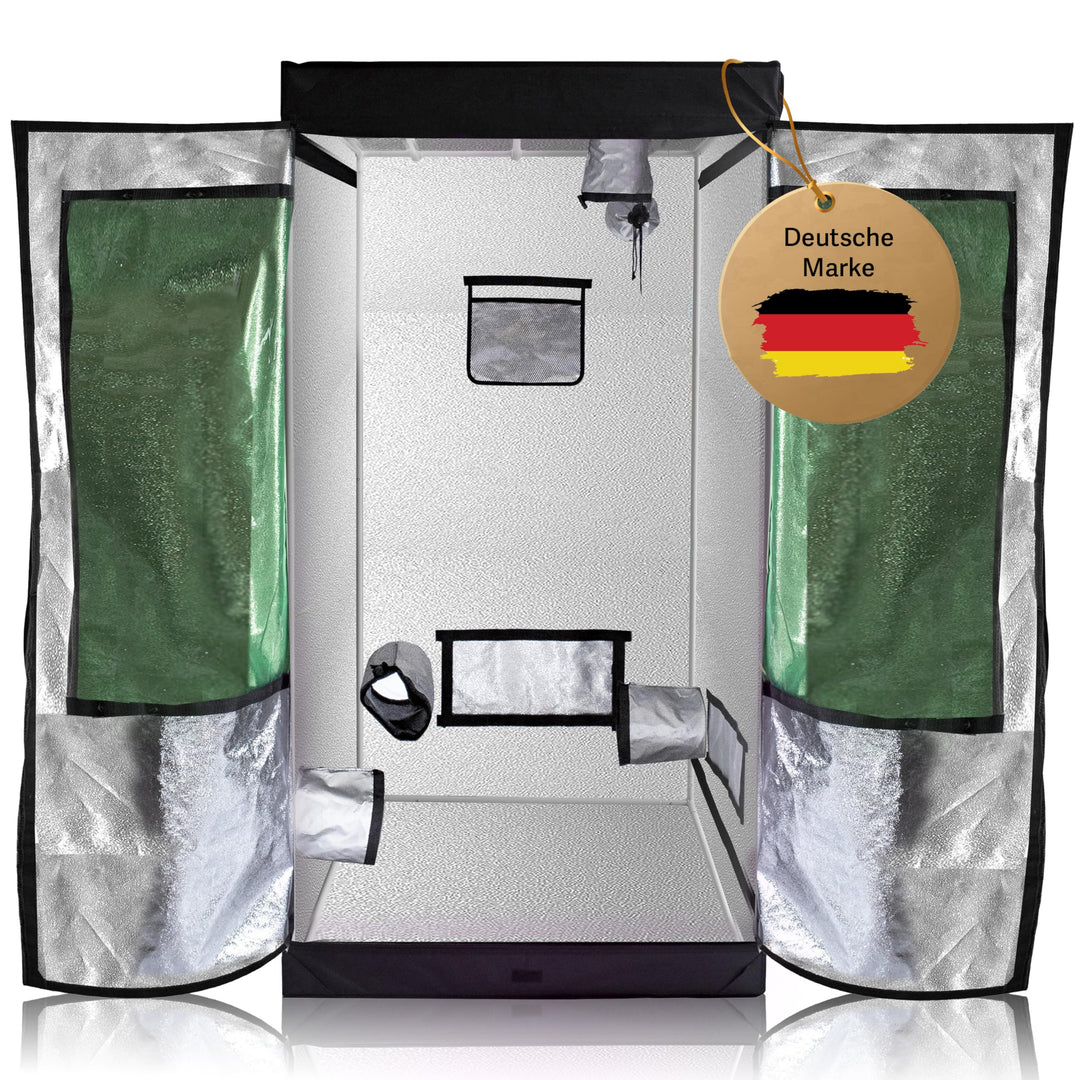 Growzelt/Grow-Gewächshaus-Box 80x80x160 | Stabiles Stahlgerüst, Hoher Reflexionsgrad, Feste Lichtdic