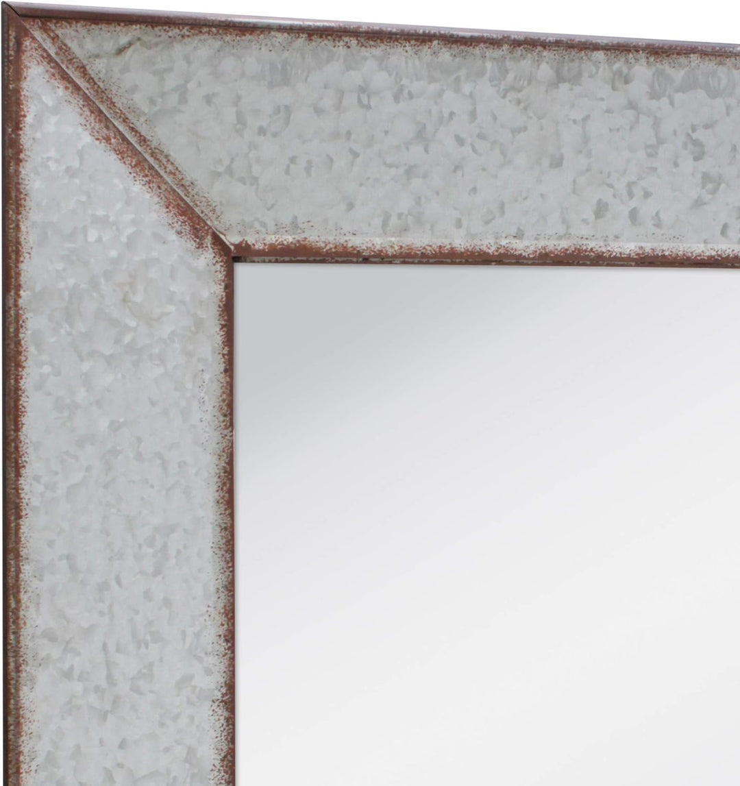 Stonebriar Rustic 28" x 22" Rectangle Galvanized Metal Frame Hanging Wall Mirror