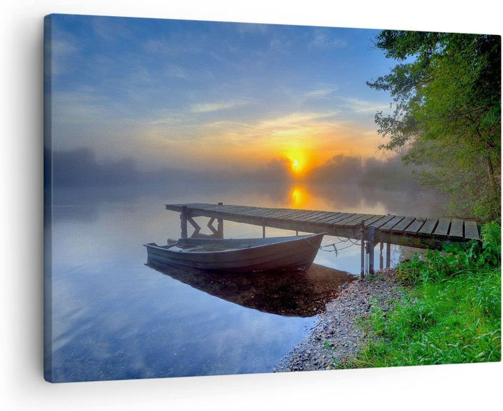 Bilder auf Leinwand Landschaft Meer Sommer Sonne Leinwandbild 70x50cm Wandbilder Dekoration Wohnzimm