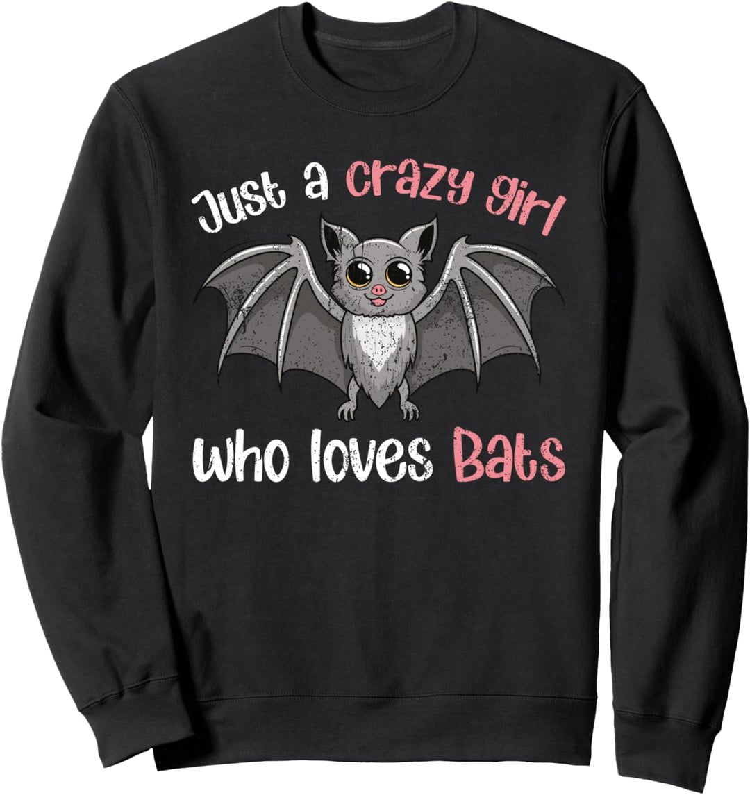 Nur ein verrücktes Mädchen das Fledermäuse liebt Fledermaus Sweatshirt