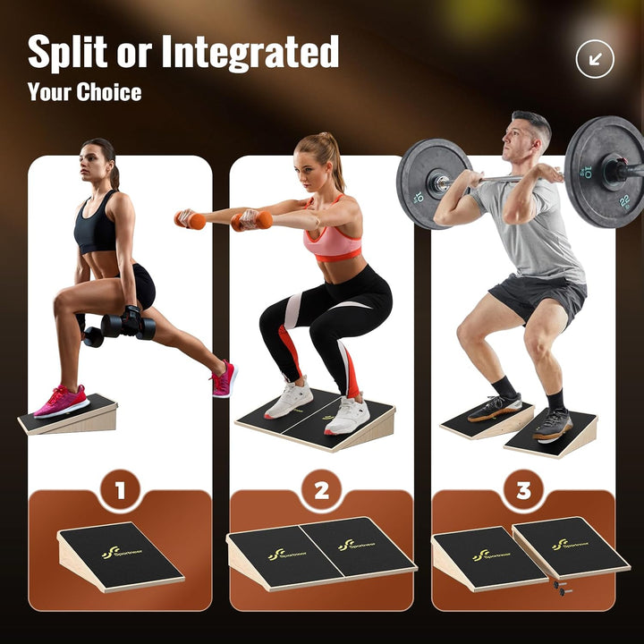Sportneer Wadendehner Schrägbrett 540 KG – 15° / 20° Slant Board für Knieretter, Squat Wedge, Kraftt