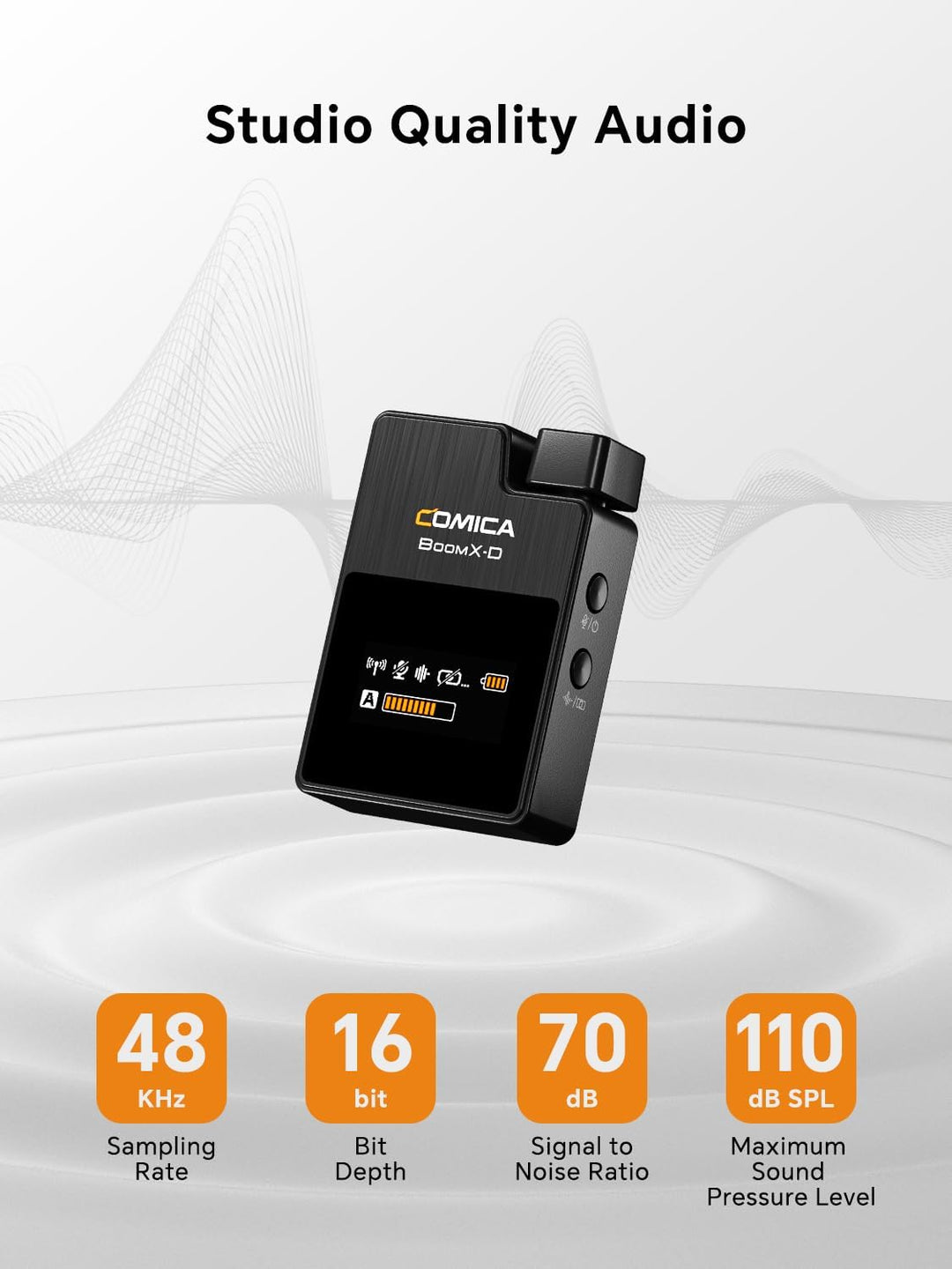 COMICA Drahtloses Mikrofon, BoomX-DUC2 2.4G kompakte drahtlose Mikrofonsystem für USB C Smartphone u
