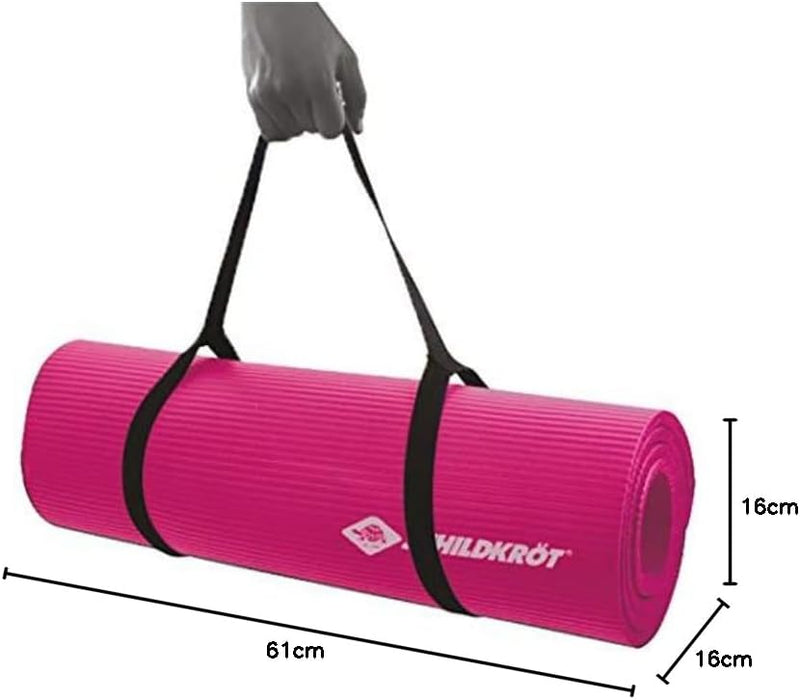 Schildkröt Fitnessmatte, 10 mm, rutschfeste Gymnastikmatte, mit Tragegurt, 185 x 61 x 1,0cm Pink, 96